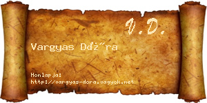 Vargyas Dóra névjegykártya