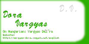 dora vargyas business card